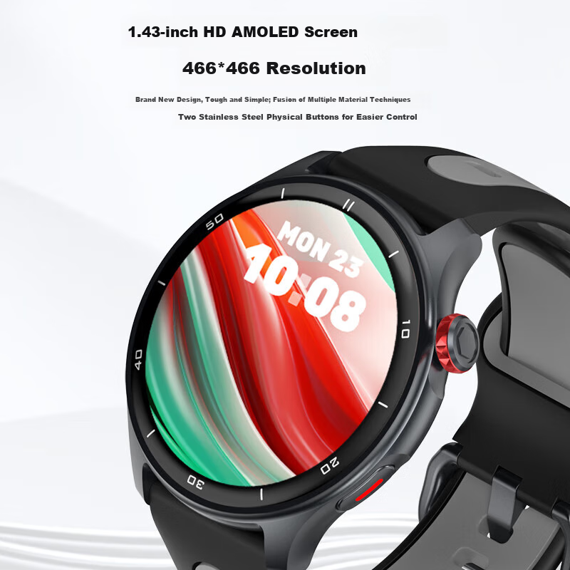 Смарт-часы KPEP R1G с GPS, измерением пульса и кислорода, AMOLED-экран 1.43", водозащита 5 АТМ, белый