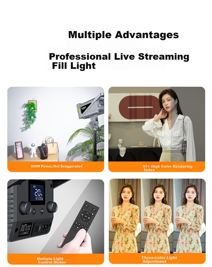 Hakutatz LG-200PRO Live Streaming Fill Light, Photography Light, 220W Live Streaming Light, Deep Throw Light Ball, Softbox, Softball Light, Lighting for Streamers, Deep Throw Light, Studio Light 3