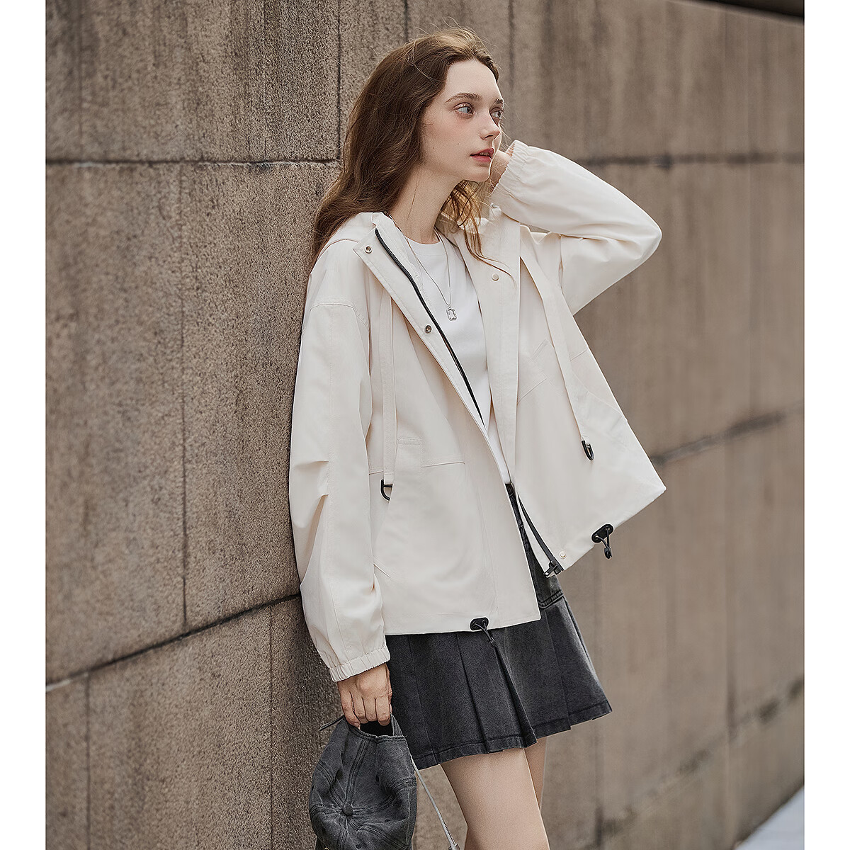 TonLion 2025 Autumn Women's Hooded Short Jacket