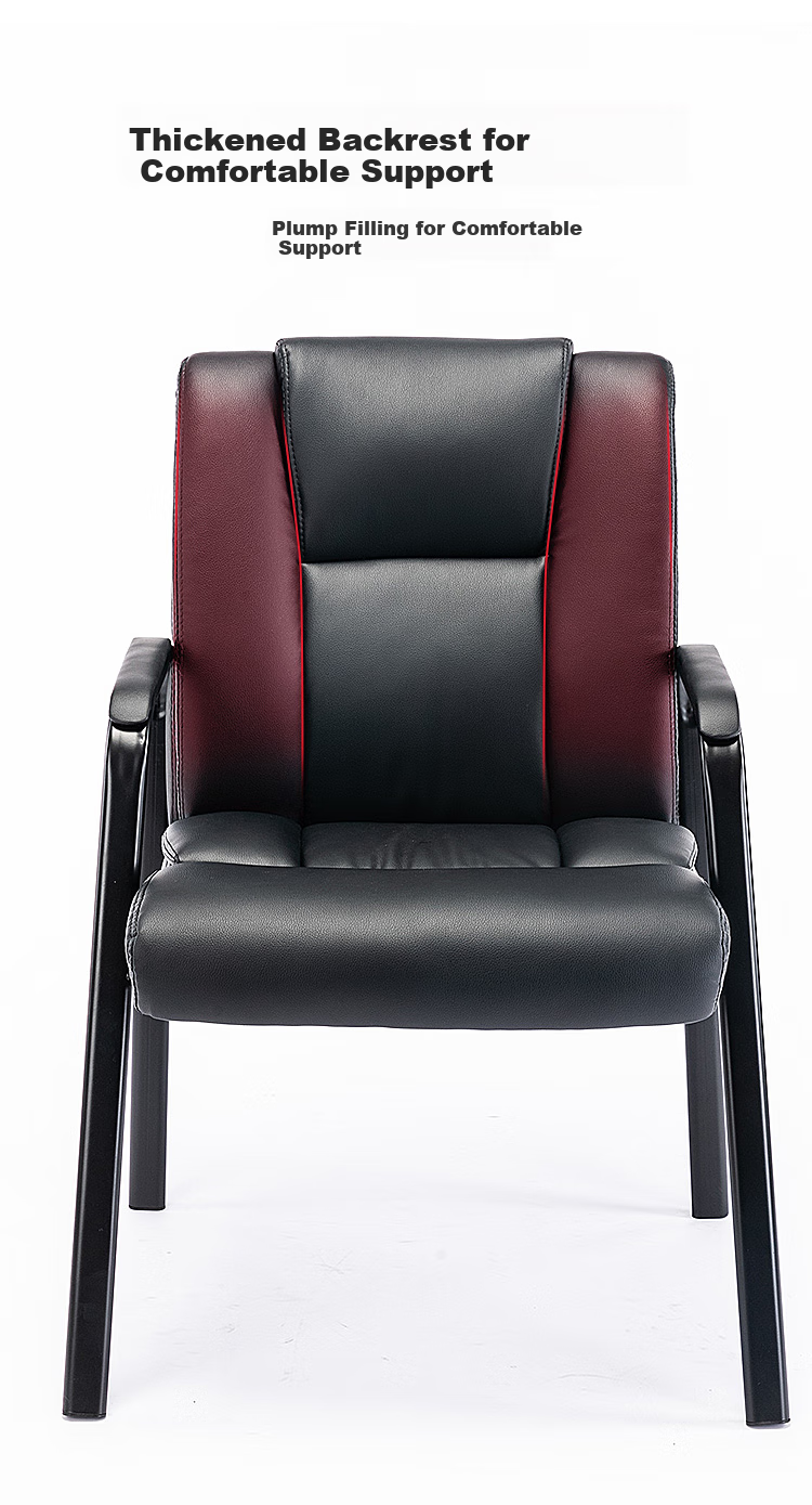 Botai Office Computer Chair, Reception Chair, Home Chair, Mahjong Chair, Four-Legged Chair, Conference Chair, Black Leather Chair 5168 5