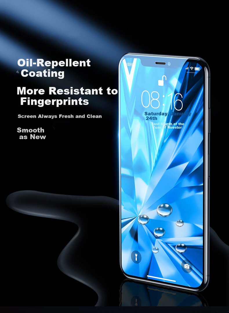Baozou [2-Pack - Replacement Guaranteed], Tempered Glass Screen Protector for IPhone 7 Plus/8 Plus, Full Coverage HD Anti-Shatter Edge Anti-Fingerprint Protective Film 7