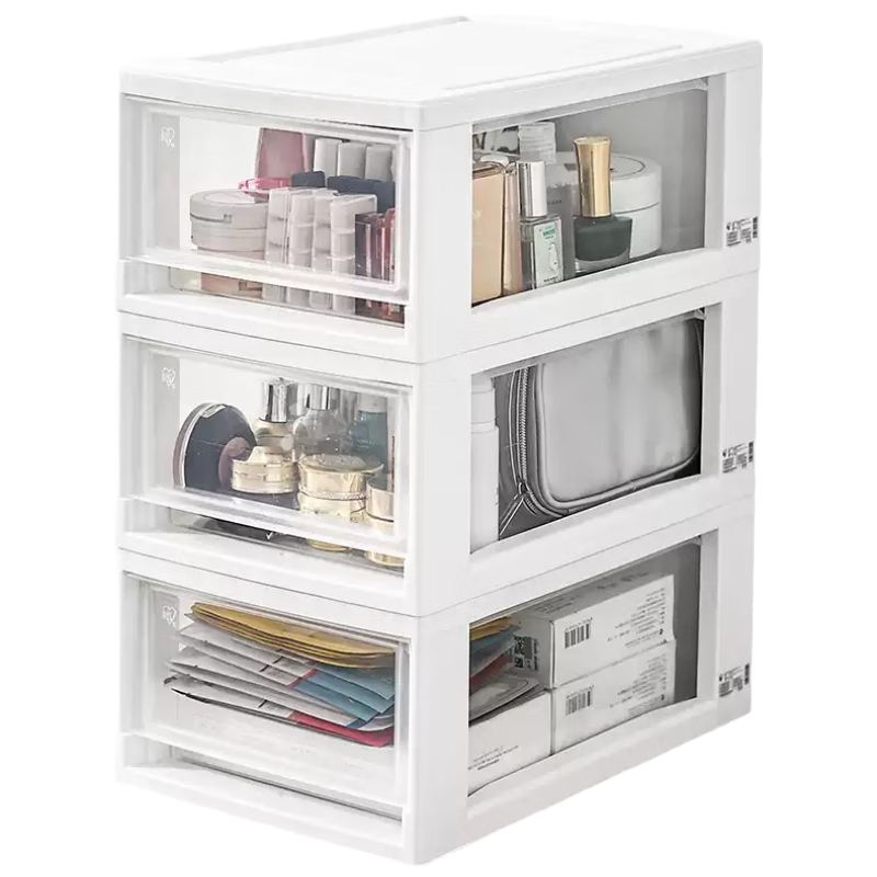 Iris Desktop Storage Box Cabinet Drawer Storage Box Baby Wardrobe Transparent No-Installation Storage Cabinet 21cm Wide 2 Layers