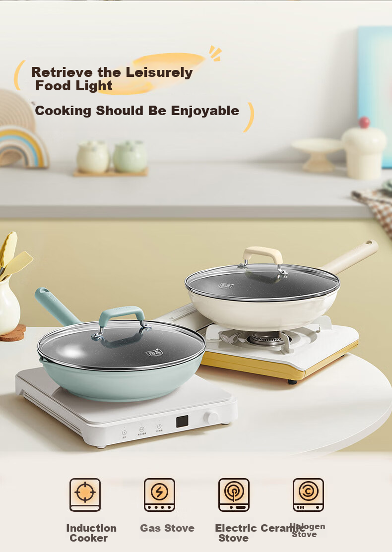 SUPOR Frying Pan, 28cm Titanium Ceramic Coating Non-Stick Oil-Absorbing Flat Bottom Pan, Steak-Friendly Easy-Clean Pan for All Stoves EJ28ATJ02-G 7