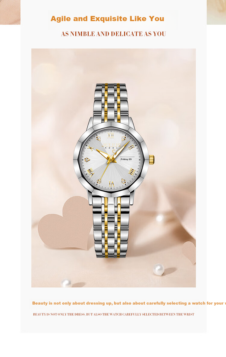 Julius Women's Watch [Gift for Goddess Day], Amunni Starry Sky Brand Ladies Quartz Watch for Girls 3