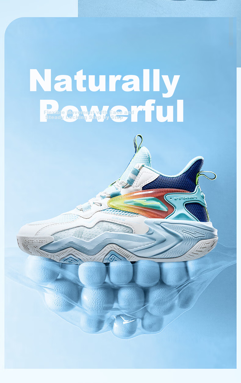 ERKE Children's Shoes, Boys' Basketball Shoes, Kids' Lace-Up Shock-Absorbing Wear-Resistant Sneakers, Micro-Crystal White/black, Size 38 12