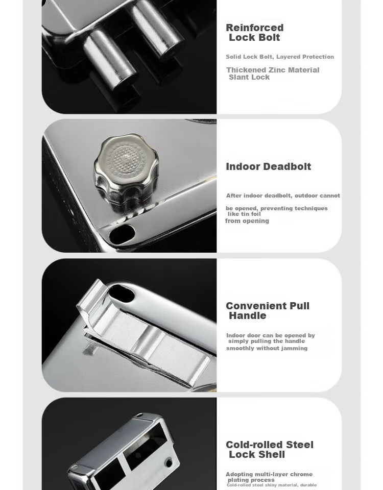 Shouli Anti-Theft Door Lock Old-Style Surface-Mounted Door Lock Anti-Pry Household Iron Door Lock Wooden Door Lock Universal Indoor and Outdoor Right-Hand Opening 7