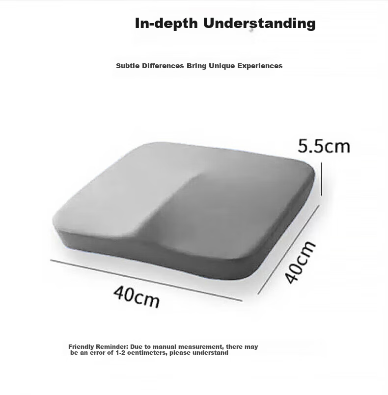 GREAT LIFE Ergonomic Memory Foam Seat Cushion for Office And Car, Hemorrhoids Chair Pad, Long-Sitting Aid, Student Butt Cushion, Gray 10