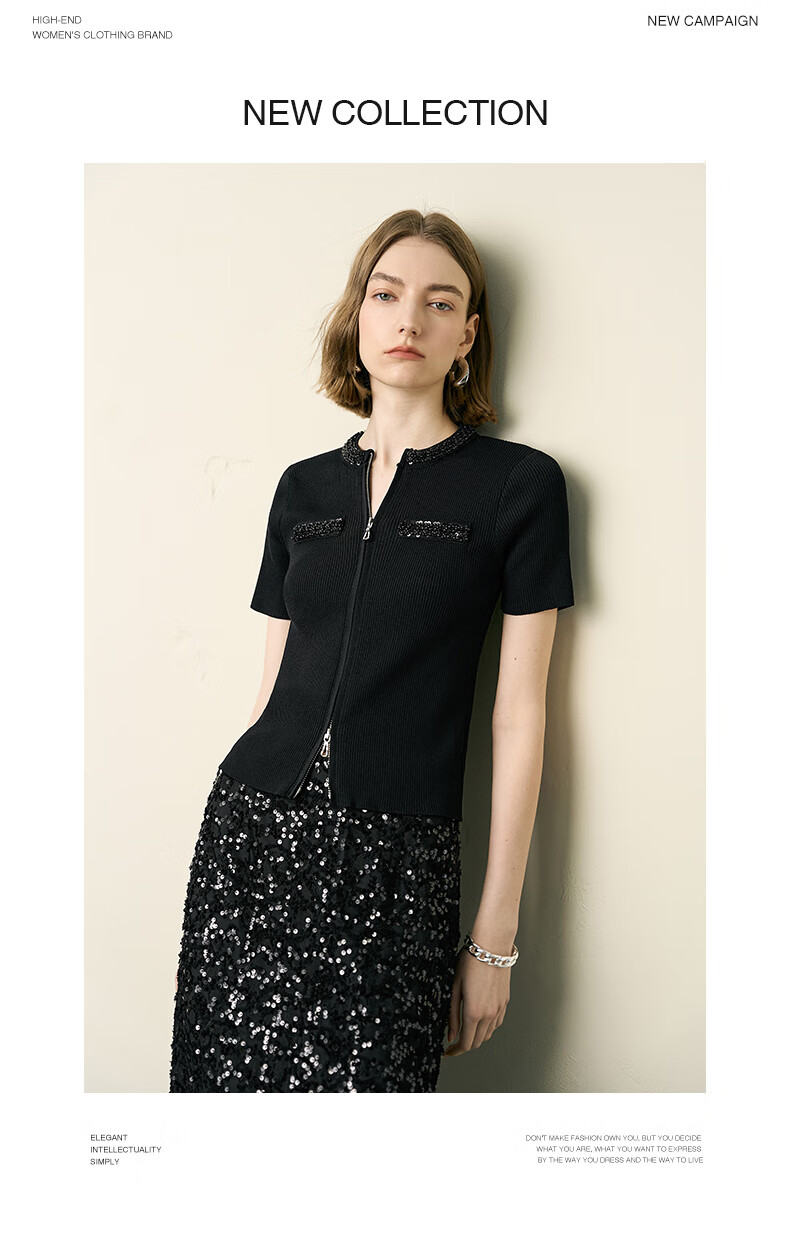 YANYEE Women's Short Sleeve Knitted Cardigan Summer 2025 Thin Slim Fit Commuter Elegant Small Jacket Top Black L 9