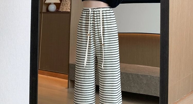 Shiduo Maternity Pants Spring Autumn Wide-Leg Striped Loose Plus Size Leggings Casual Pants Autumn XL 32