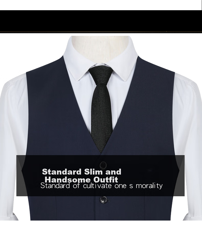 ROMON Suit Vest for Men, Slim Fit Business Professional Work Attire, Wedding Groom Waistcoat Vest, Men's Suit Jacket 3