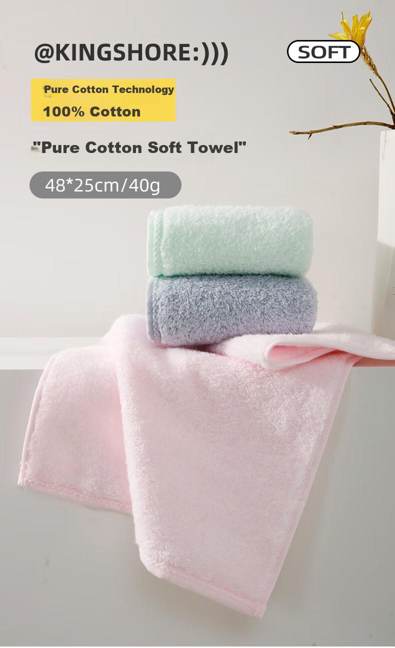 KING SHORE Pure Cotton Soft Mid-Sized Towels, Children's Towels, 3-Pack Sports Towels 1