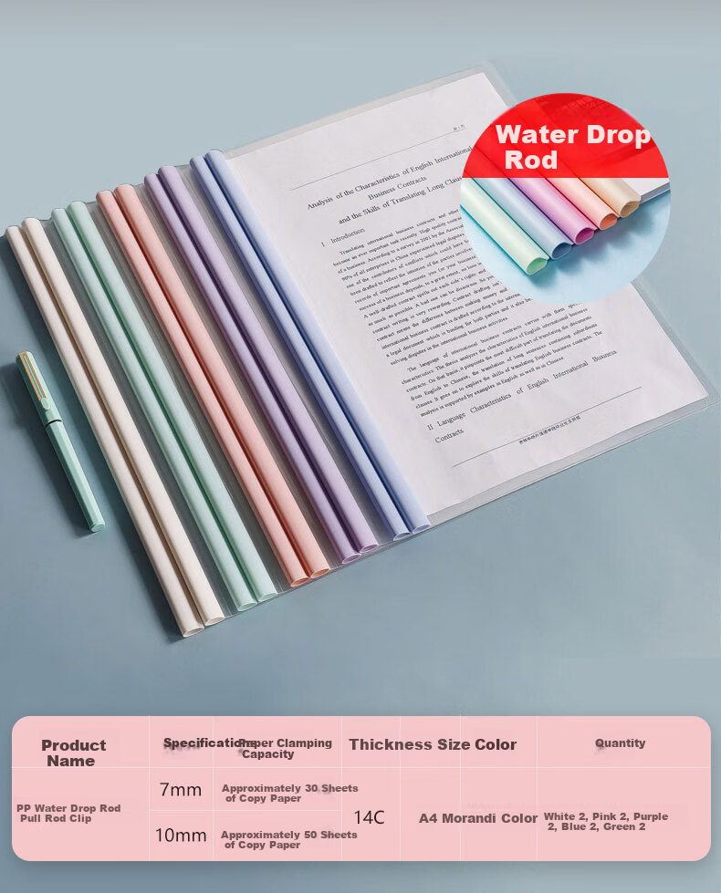 DOCON 10 A4 Transparent Lever Arch Files, Triangular Water Drop Plastic Pull Rod Folders, Document Organizers for Students' Exams, Product Inspection Reports, Desktop Storage, 10mm White 14C 5