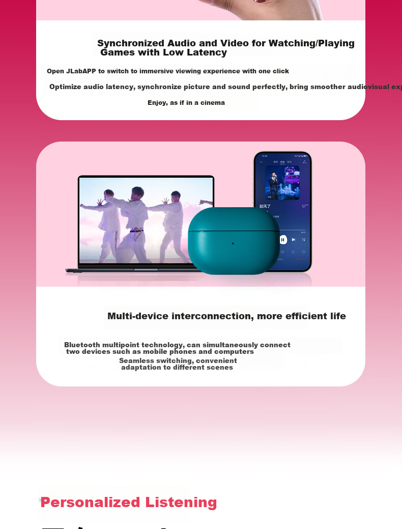 JLab GO Pop ANC True Wireless In-Ear Noise Cancelling Earbuds Mini Bluetooth Headphones Gaming Sports Music Earphones Compatible with Android/iOS Gift Black 11