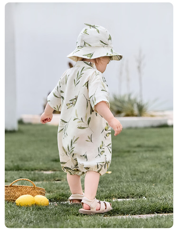Babylove Summer Bamboo Cotton Camellia Gauze Monk Robe for Newborns, Thin Breathable Onesie for Infants 2