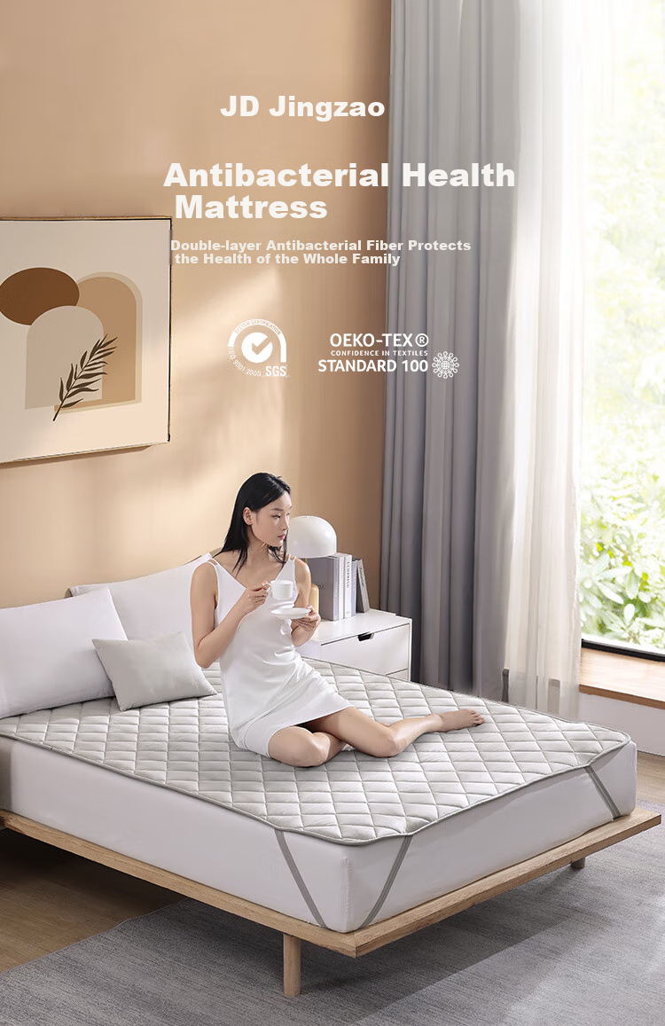 JD Original Mattress Protector, Student Dormitory Special Antibacterial Mattress Pad, National Standard Class A, 5-Layer Thickened, 0.9m Bed, Gray 2