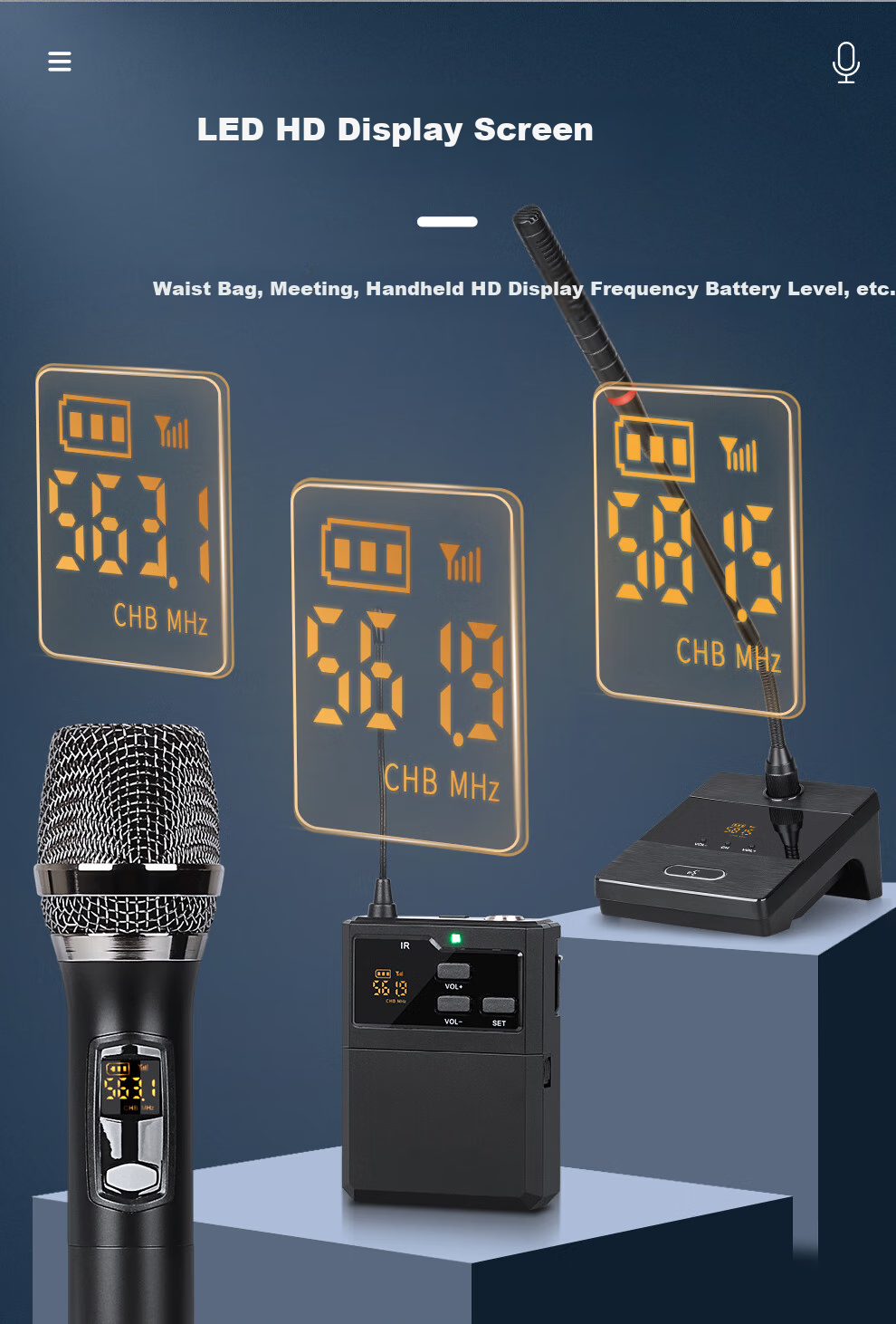 Depusheng Professional One-To Wireless Conference Microphone, Microphone for Hosting Meetings, Performances, Broadcasting, Live Streaming, Stage Speeches, Engineering Model with Stable Gooseneck And Anti-Howling DF206 9