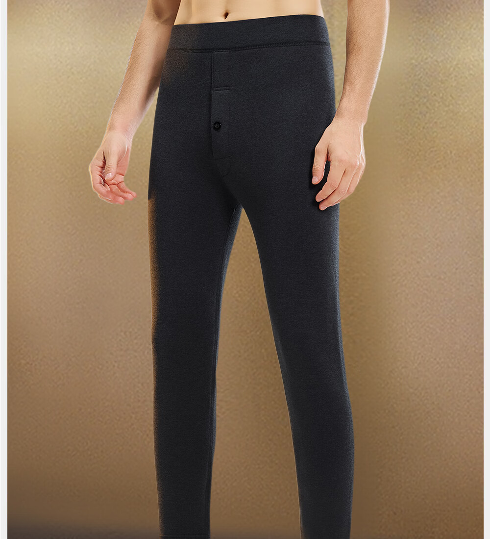 Modal 380g Men's Thermal Wool Silk Thickened Autumn Winter Fleece Lined Base Layer Pants 2