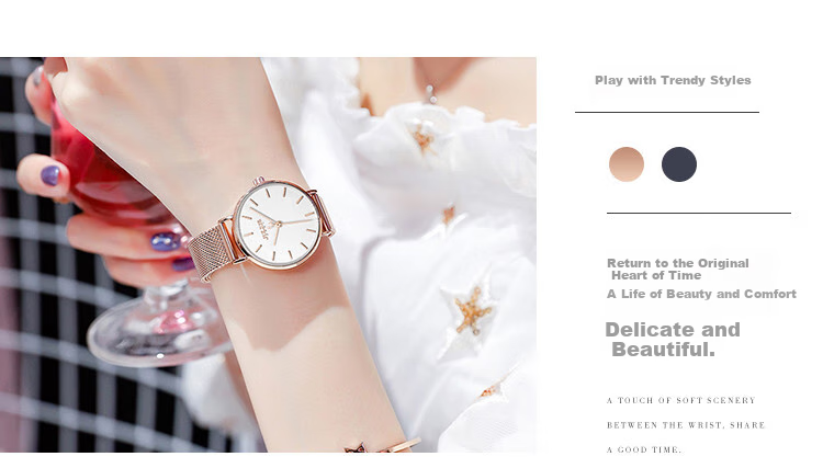 Julius Women's Watch, Fashionable Student Simple Elegant Trendy Waterproof Quartz Ladies Watch, Rose Gold White Face JA-1164LC 5