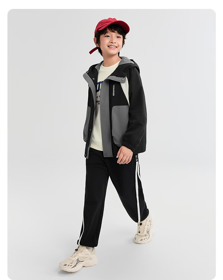 BALABALA Boys' Sports Casual Jacket Kids' Autumn 2025 Workwear Water-Repellent Moisture-Proof Outerwear 208325105104 8