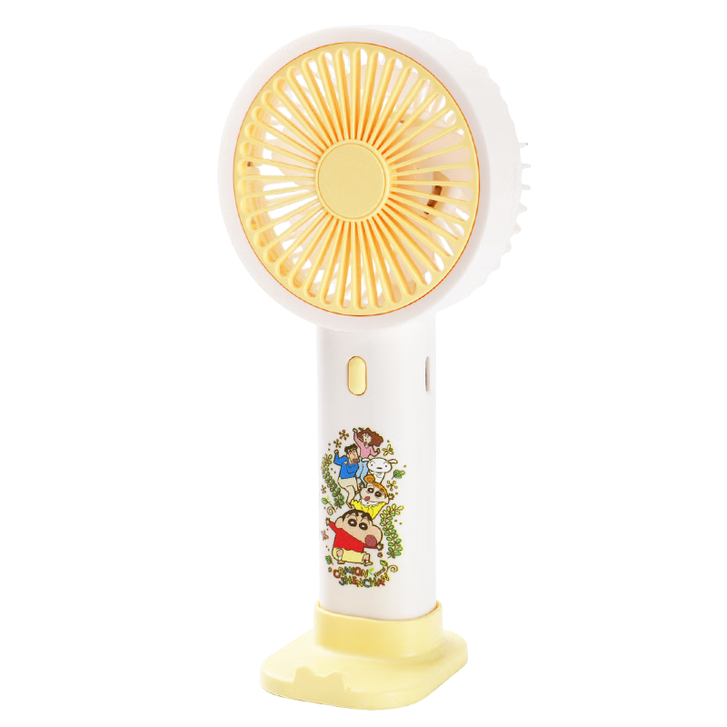 Ouliwen Small Desk Fan for Home, Bedroom, Dormitory, Bedside, Student Handheld Portable Personal Desktop Mini USB Rechargeable Fan Office Wind Treasure Crayon Shin-Chan Baby Electric Fa