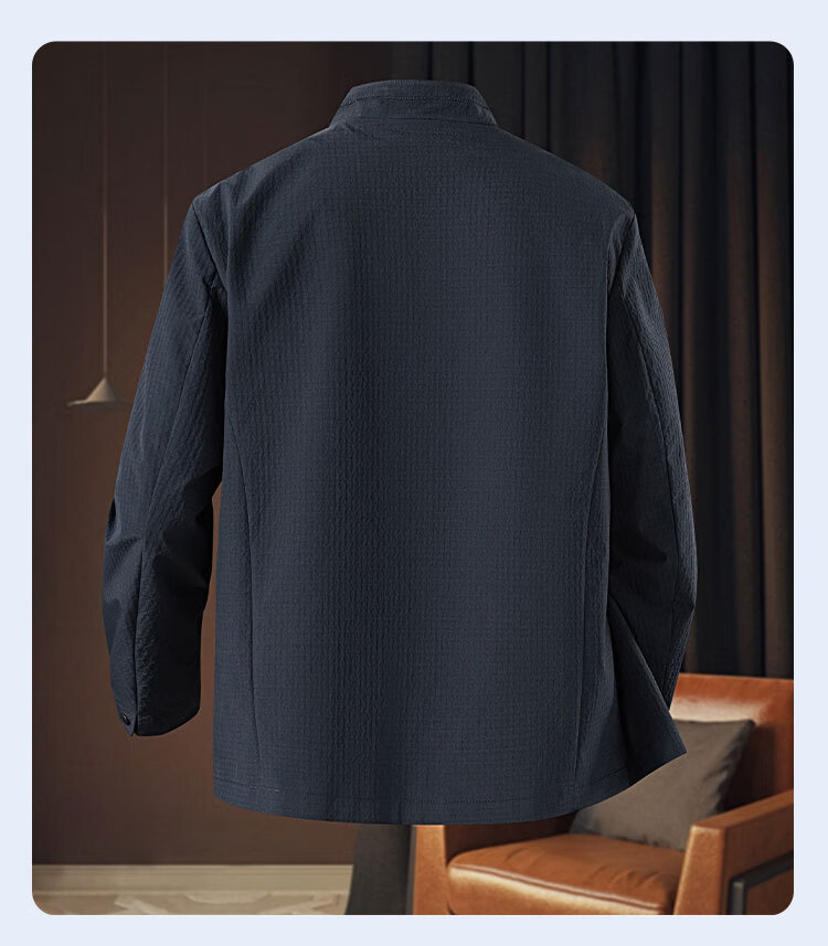 ROMON Men's Comfortable Business Jacket Casual Basic Versatile Stand Collar Outdoor Jacket 10