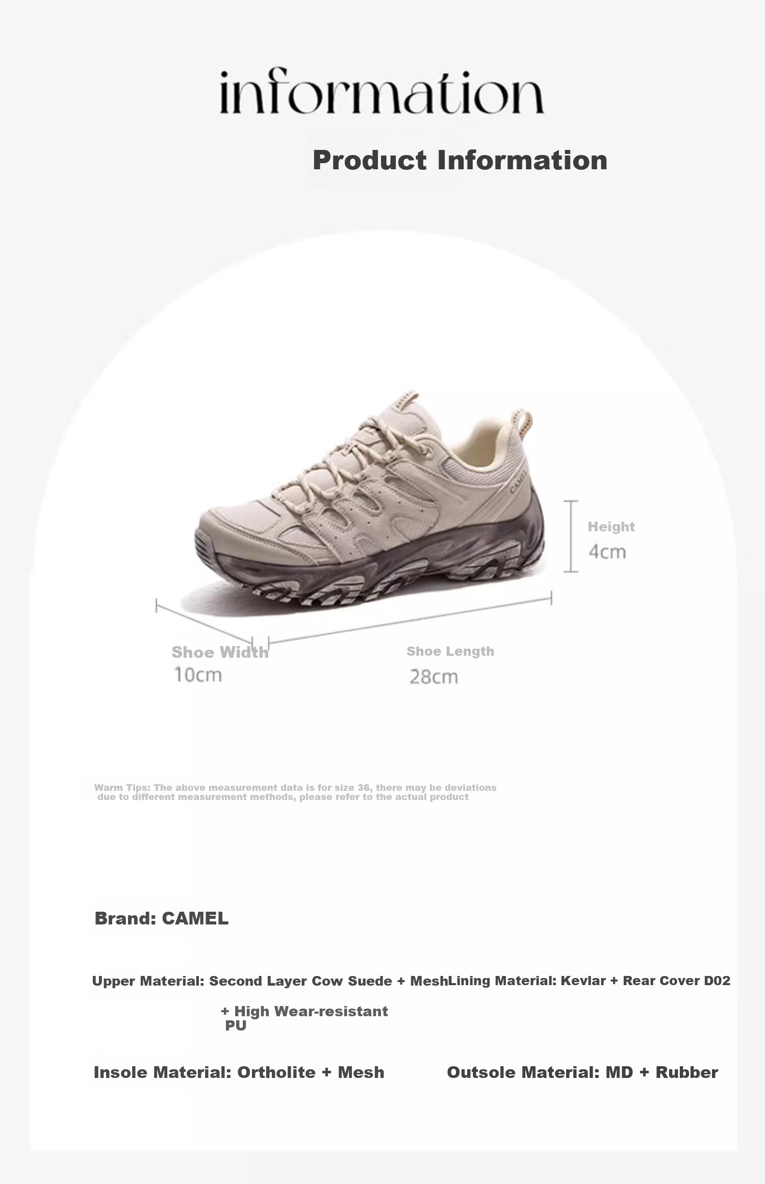 CAMEL Victory Hiking Shoes, Breathable Outdoor Sports Shoes for Men And Women, Waterproof Non-Slip Trekking Shoes F14C693646 10