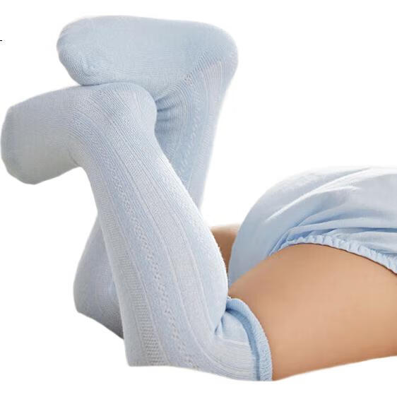 Детские носки PurCotton, для новорожденных, хлопок, до колена, 14-16 см, 3 пары, голубой + молочный + серый