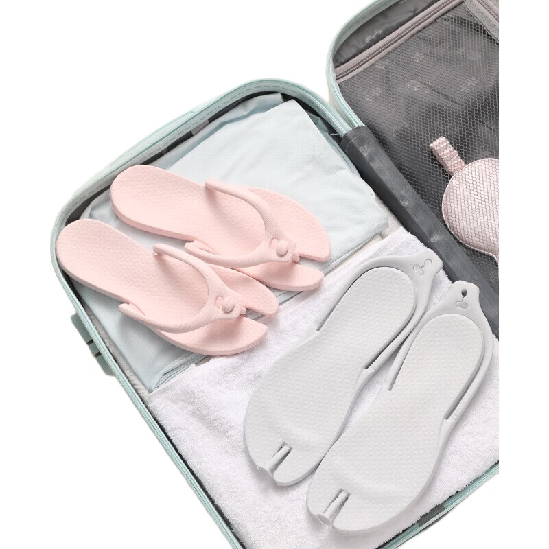 Etravel Foldable Slippers, Travel Slippers, Portable Folding Swimming Hotel Shower Non-Slip Slippers, Pink Size 38-39
