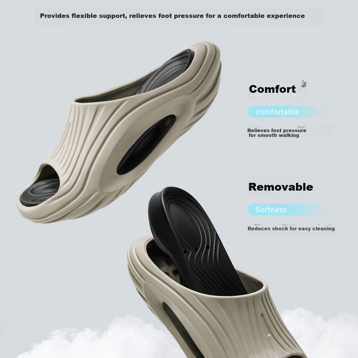 TZLDN Men's Sports Slippers 2025 Summer New Non-Slip Beach EVA Thick Sole Cushioned Outdoor Sandals for Men 6
