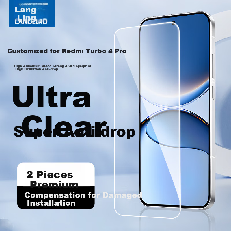 Защитное стекло LANGLING для Xiaomi Redmi Turbo 4 Pro, 2 шт., без черной рамки, HD, противоударное, устойчивое к царапинам