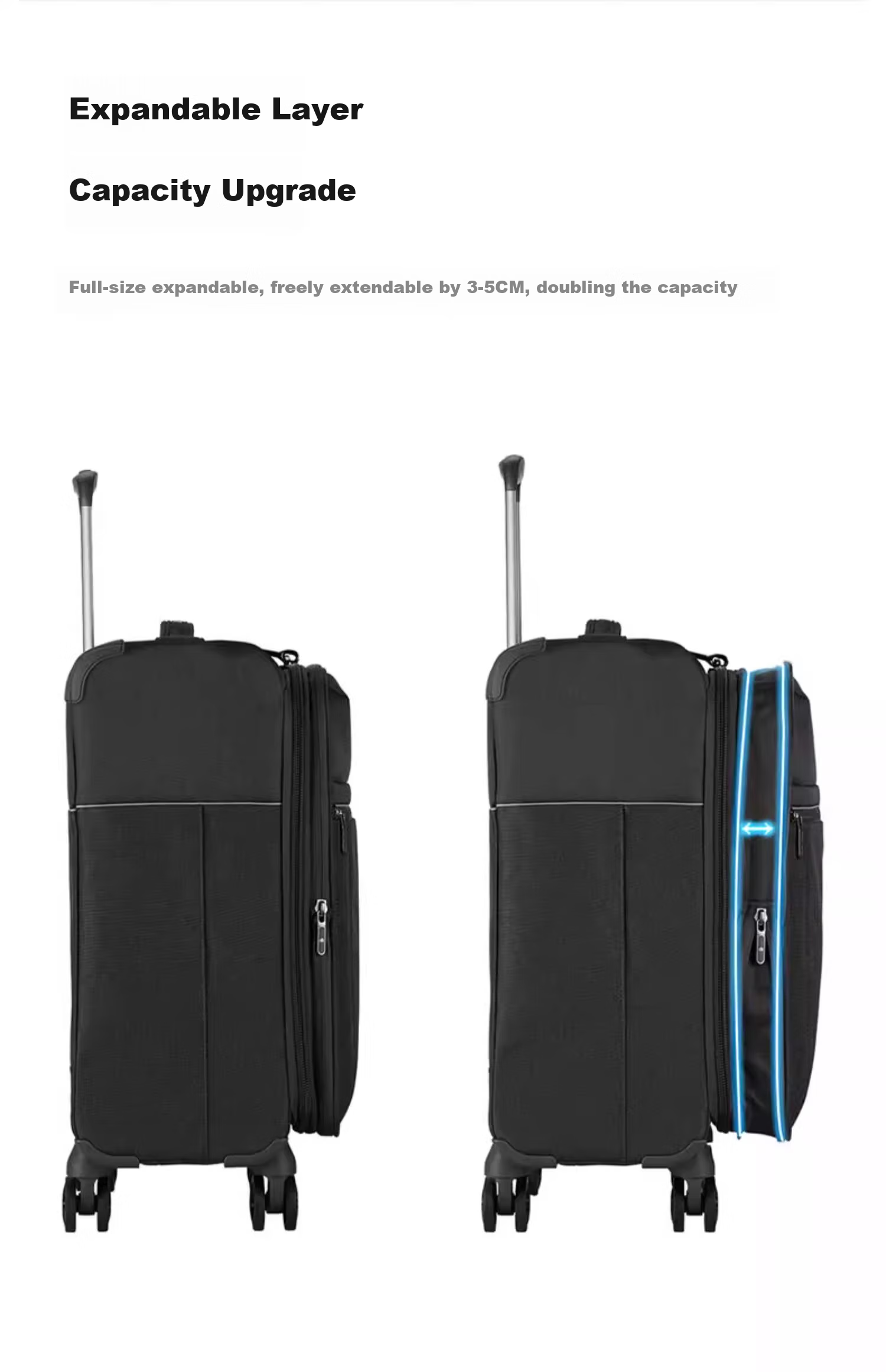 DELSEY French Ambassador Luggage, Ultra-Lightweight Password Lock Suitcase, Soft Fabric Travel Case, 24-Inch 14