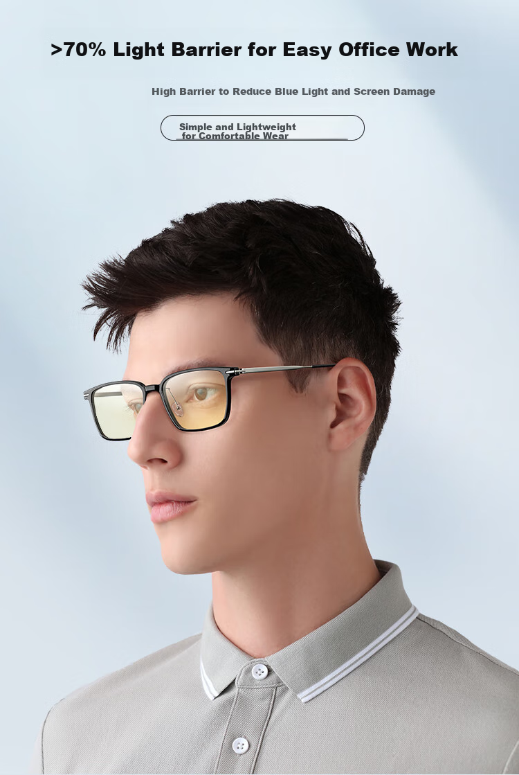 JD Original Anti-Blue Light Glasses Pro, 70% Radiation Protection, Non-Prescription, for Men And Women, Eye Protection Glasses, for Mobile Phones And Computers, Ultra-Light Beta Titanium 3