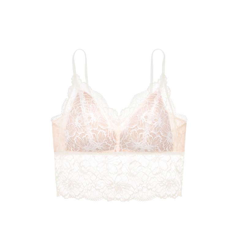 Suki Ryohin [Little Rose] Padded Camisole Lace Trim Sexy Backless Bra Lingerie Gift for Girlfriend