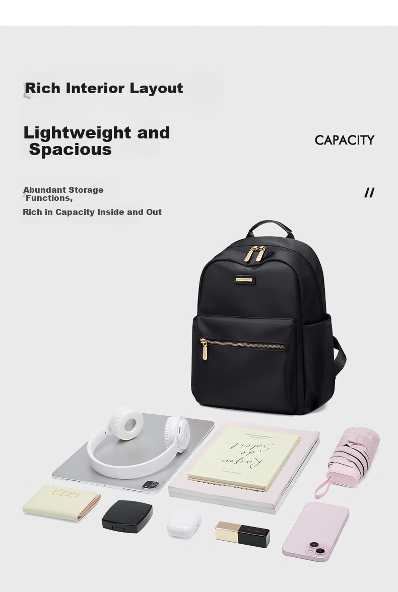 GOLF Lightweight 15.6/16 Inch Laptop Backpack Unisex Travel School Bag for Women and Men 12
