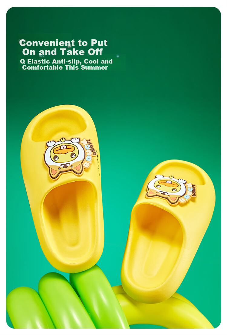 B.Duck Children's Slippers, Boys And Girls Soft-Soled Indoor Cartoon Home Slides, All Seasons, Model 5901, Blue, Size 30 2