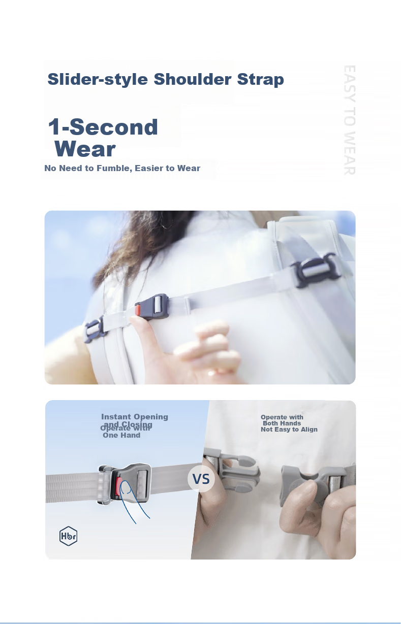 HBR Air Classic Pressure-Reducing Waist Stool, Five-Dimensional Baby Carrier, Lightweight, All-Season Multifunctional Baby-Holding Device, Silver Mist White 7