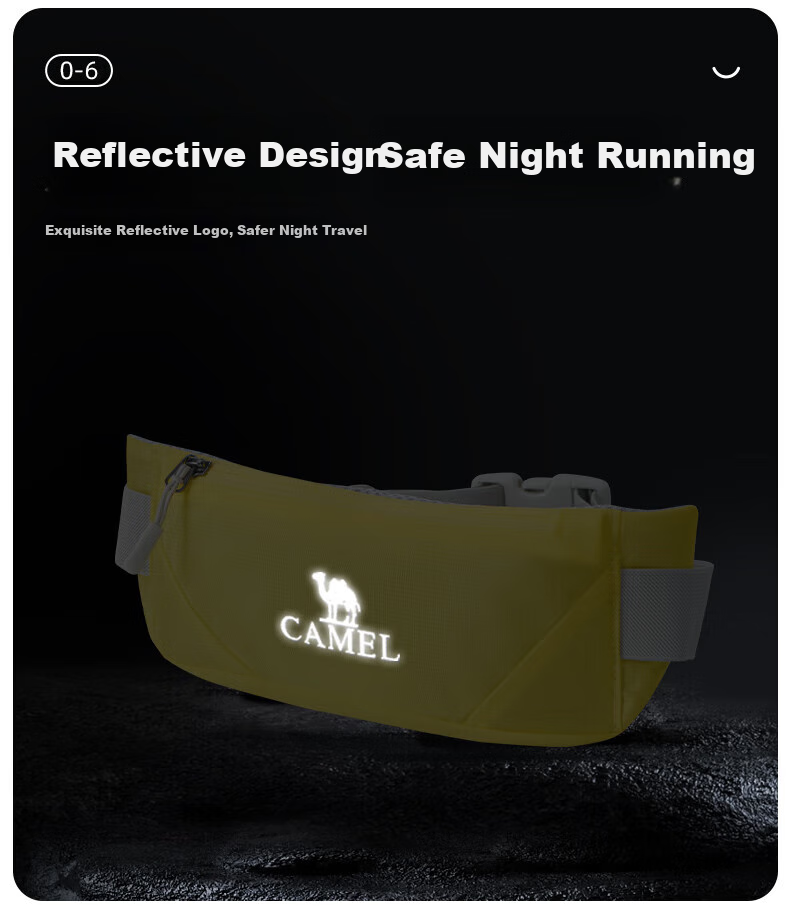 CAMEL Outdoor Sports Waist Pack for Men And Women, Running-Specific Phone Pouch Belt, Lightweight Morning Jogging Bag, Classic Black 574C658628 5