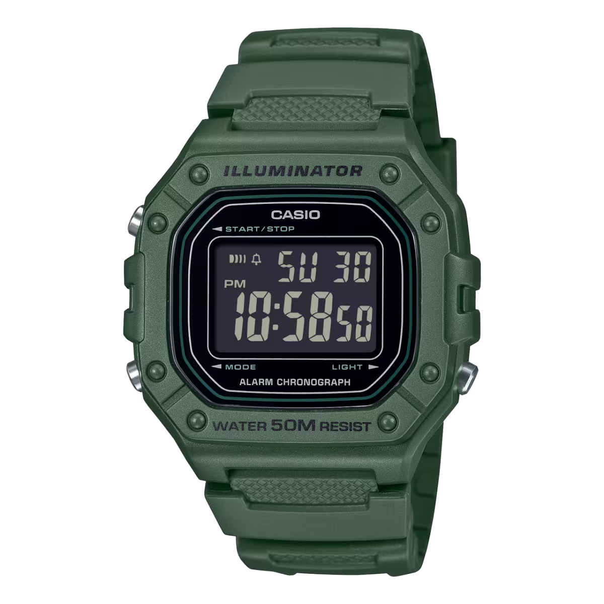 Casio Watch, Retro Small Square Digital Sports Student Watch, W-218H