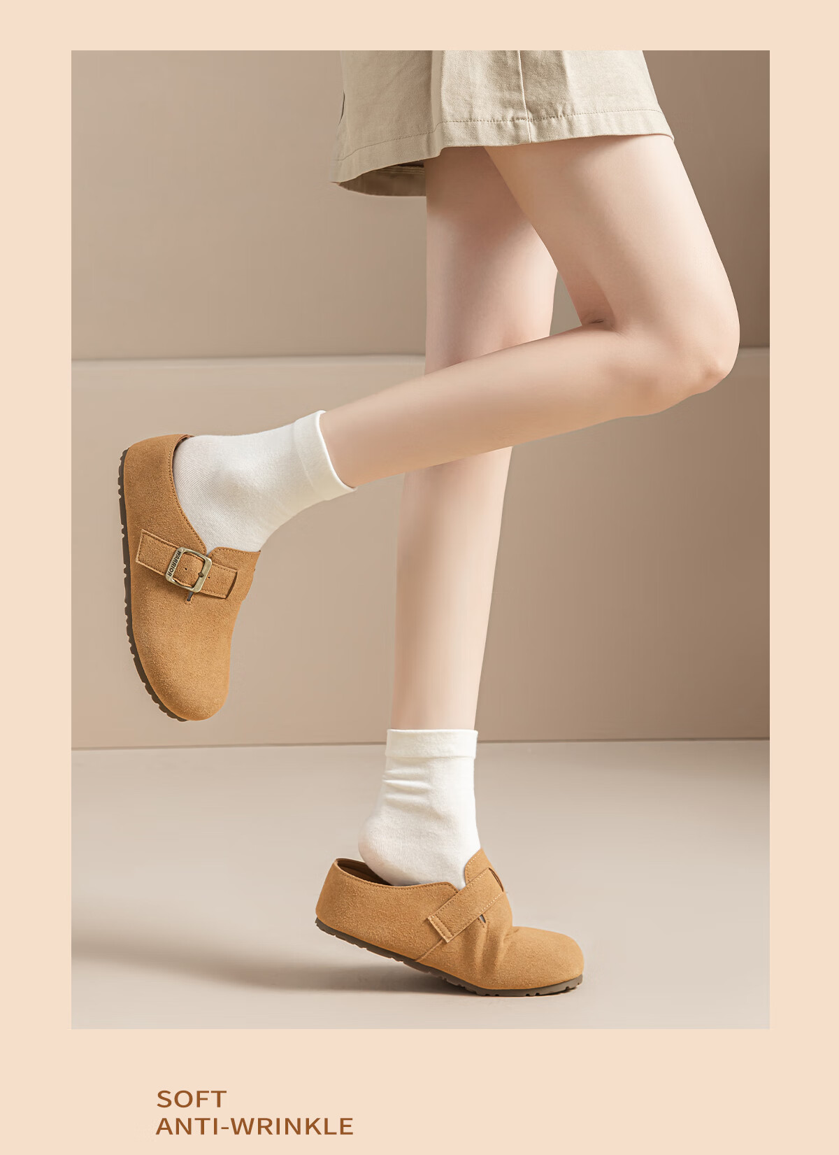 Warrior Thick Sole Boken Half Slippers Women's Outdoor New Style Height Increasing Closed Toe Slip-On Shoes Khaki Size 35 15