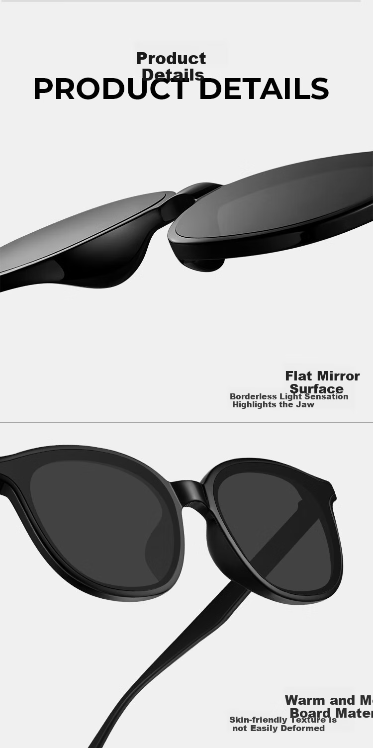 LOHO 2024 New Women's Sunglasses, Mirror Finish for A Luxurious Look, Small Frame, Acetate Material, Round Frame, Fashionable Eyewear, LH09636 Black 7