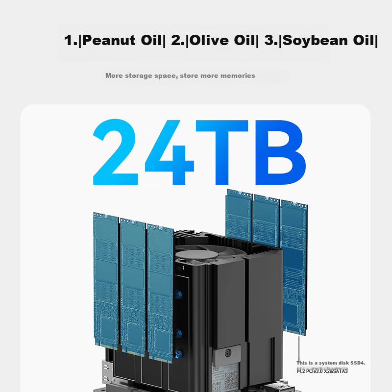 Lingke "Multi-Play" ME Mini 6-Bay SSD Mini PC N200 Dual 2.5G Soft Router Low-Noise Home Storage Computer Ubuntu 12G+64G+2TB 12