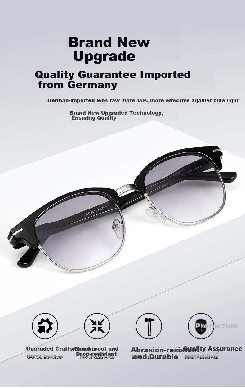 Mr. PuTian Reading Glasses for Men, Bifocal Progressive Gray Reading Sunglasses Integrated Eyewear, 150 Degrees (50 Years - 54 Years Old) 2