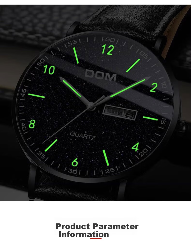 DOM Ultra-Thin Starry Sky Watch for Men, Simple Mechanical Style Casual Men's Watch, Quartz Birthday Gift for Boyfriend 14
