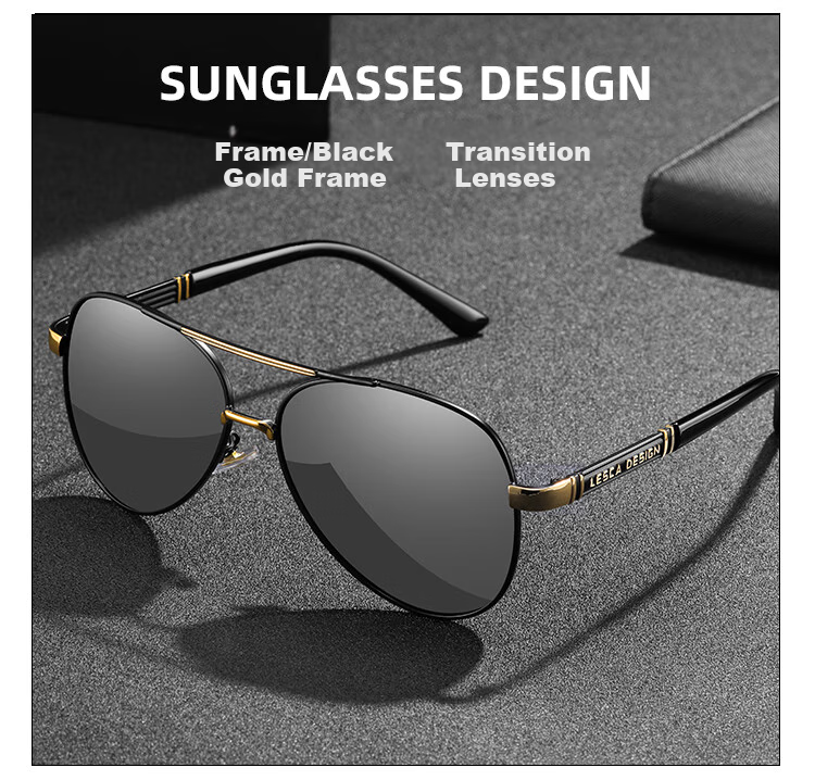 GOGOSOON New Pilot Sunglasses for Men, Driving-Specific Glasses, Photochromic Polarized Driving Sunglasses, Light-Sensitive Day And Night Fishing Sunglasses 16