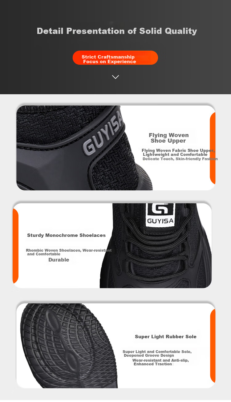 GUYISA Safety Shoes for Men, Breathable Steel Toe Cap, Anti-Smashing And Puncture-Resistant, Ultra-Light Comfortable Construction Site Work Boots 3039 Size 40 10
