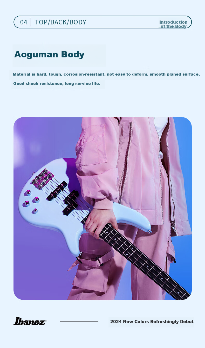 IBANEZ GSR200 Electric Bass Guitar for Students And Beginners, Entry-Level Performance Instrument, Sky Blue Color 6