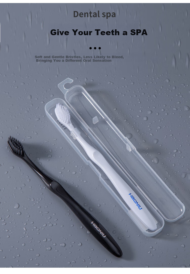 HAONIU Toothbrush with Soft Bristles And Small Head for Adults, Portable Toothbrush Case for Home And Travel, Pack of 6 4