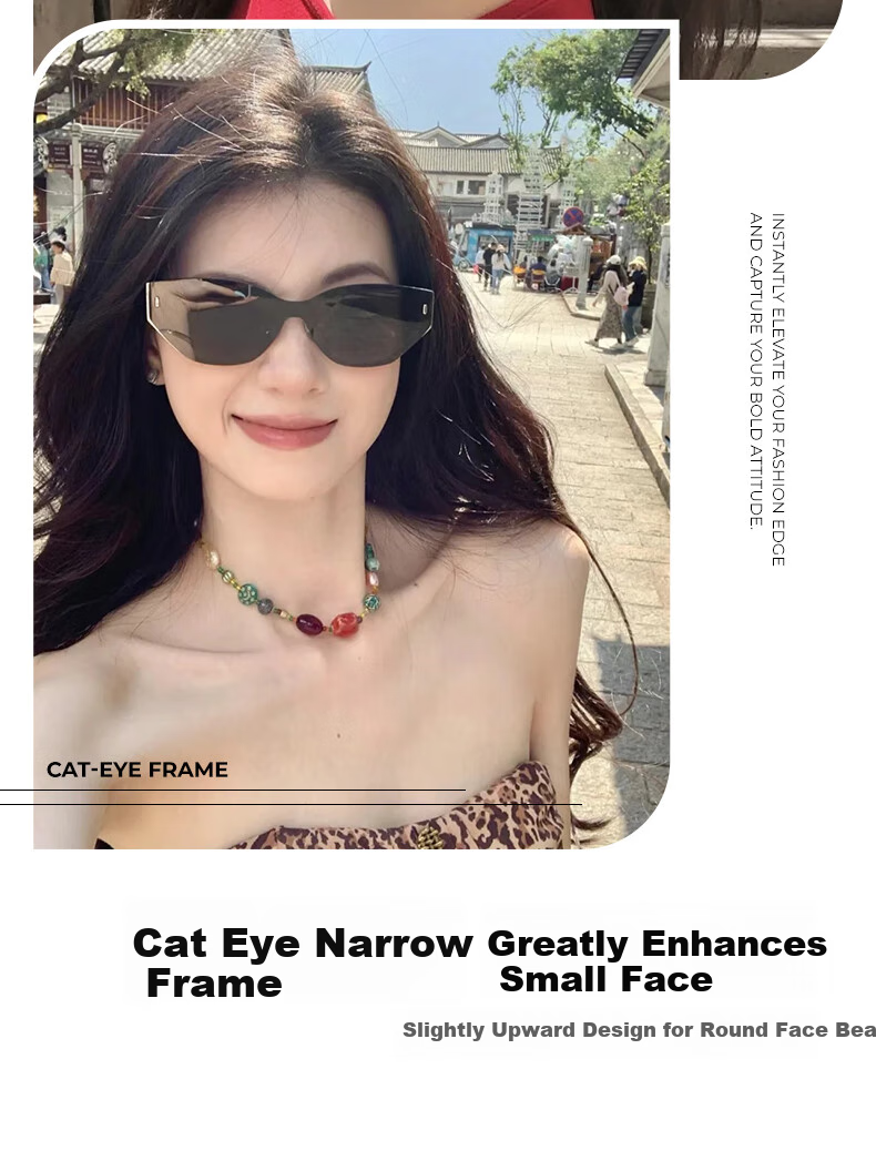 LOHO Sunglasses, 2025 New Cat-Eye High-End Color-Blocking Sunglasses, Full Lens Surface, High-Definition Sun Protection And Eye Protection Glasses for Women And Me 2