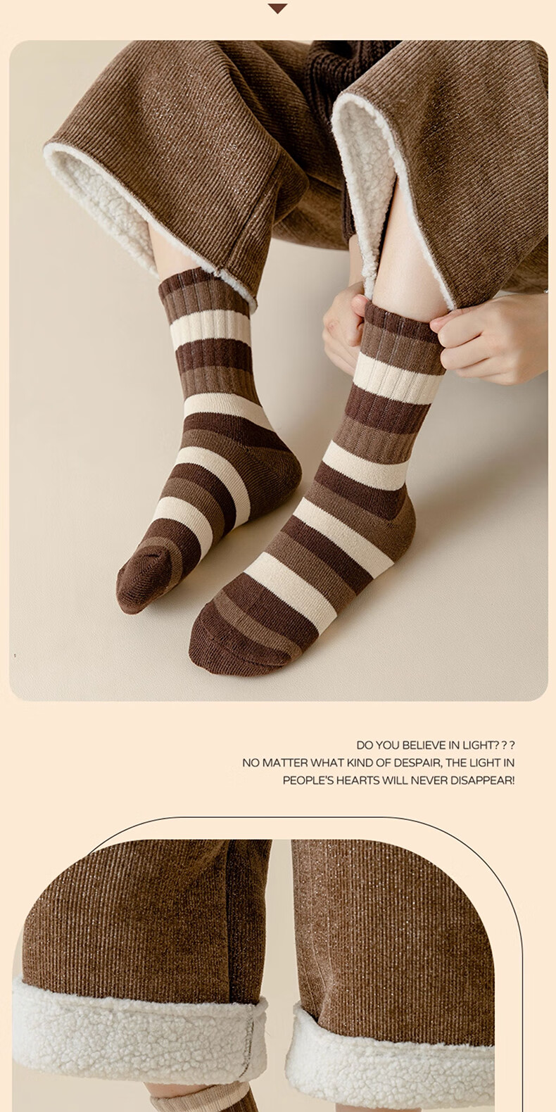 Miiow Kids Cotton Socks Autumn Winter Terry Boys Thickened Fleece Mid-Calf Cold-Resistant Warm Socks Northeast Style 9