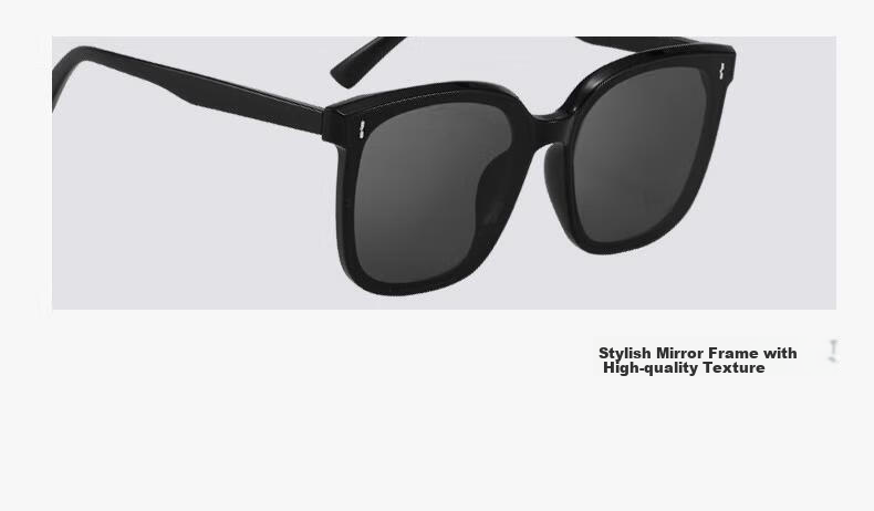 FENCHI GM Sunglasses for Women, 2025 Summer High-End Ins Style Men's Sunglasses, Black Frame with Gray Lenses [High-Definition Version], Qixi Festival 17